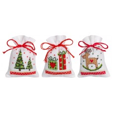 Набор для вышивания мешочков (саше) Рождественские фигурки 8 х 12 см VERVACO PN-0188100