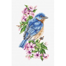 Набор для вышивания Синяя птица на ветке 10 х 17 см LUCA-S B1198