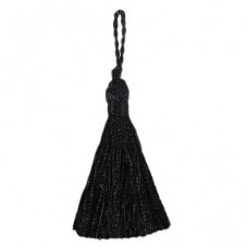 Кисть декоративная на шнуре, длина 45 мм, цвет черный