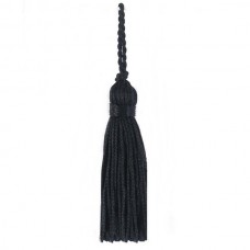 Кисть декоративная на шнуре, длина 70 мм, цвет черный