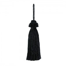 Кисть декоративная на шнуре, длина 95 мм, цвет черный