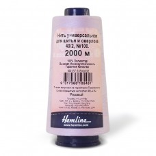 Нить универсальная  Hemline для шитья и оверлока, розовый 2000 м розовый 40/2 HEMLINE N4137.535/G002
