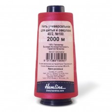 Нить универсальная  Hemline для шитья и оверлока, ярко-розовый 2000 м ярко-розовый 40/2 HEMLINE N4137.545/G002