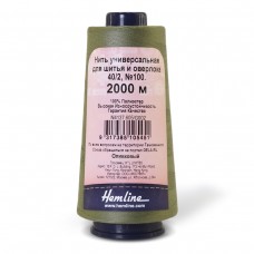 Нить универсальная  Hemline для шитья и оверлока, оливковый 2000 м оливковый 40/2 HEMLINE N4137.605/G002