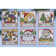 Набор для вышивания елочных украшений Праздничные открытки 20 см DESIGN WORKS 1691