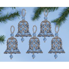 Набор для вышивания елочных украшений Голубые колокольчики 4,5 х 4,5 х 6 см DESIGN WORKS 6124