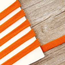 Шнур PEGA плоский, хлопковый, цвет оранжевый, 12 мм