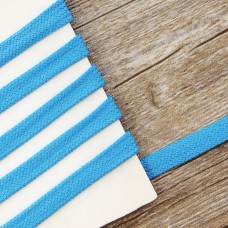 Шнур PEGA плоский, хлопковый, цвет голубой, 12 мм