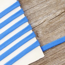 Шнур PEGA плоский, полиэстровый, цвет голубой, 10 мм