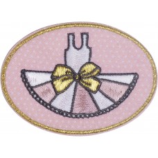 Термоаппликация Платье в кружочек 8,7 х 6,3 см розовый 0,125 см HKM 42568