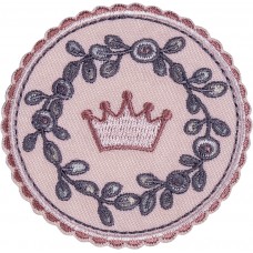 Термоаппликация Корона с цветочным венком 6,5 х 6,5 см розовый 0,125 см HKM 42570