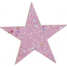 Термоаппликация Звезда розовая с блёстками большая 9 х 8,5 см розовый 0,125 см HKM 42996