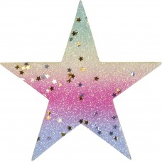 Термоаппликация Звезда с разноцветными блёстками большая 9 х 8,5 см разноцветный 0,125 см HKM 42997