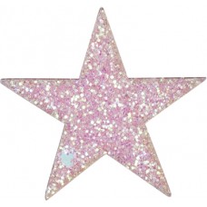 Термоаппликация Звезда розовая с блёстками маленькая 3,4 х 3,1 см розовый 0,125 см HKM 43001