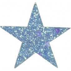 Термоаппликация Звезда синяя с блёстками маленькая 3,4 х 3,1 см синий 0,125 см HKM 43002