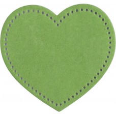 Термоаппликация Сердце из замши зелёное 6,5 х 6 см 0,125 см HKM 43157