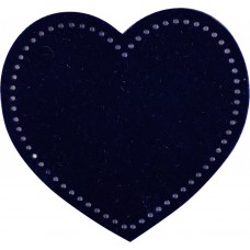 Термоаппликация Сердце из замши синее 6,5 х 6 см 0,125 см HKM 43158