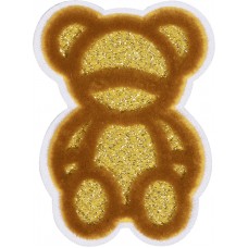 Термоаппликация Медведь с золотыми блёстками 5,3 х 7,3 см золотистый 0,125 см HKM 43196