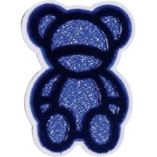 Термоаппликация Медведь с синими блёстками 5,3 х 7,3 см синий 0,125 см HKM 43197