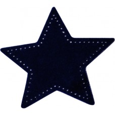 Термоаппликация Звезда из замши черная  6,5 х 6 см 0,125 см HKM 43170