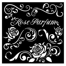 Трафарет Rose parfum bordure серии Mix Media 3D эффект 18 х 18 см 0,5 мм STAMPERIA KSTDQ75