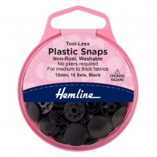 Кнопки пластиковые, 13 мм, цвет черный 4,5 x 9 x 1,8 см черный 13 мм HEMLINE 444.13.BLAC