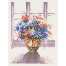 Набор для вышивания Цветы в латунной вазе 19,5 x 27 см HERITAGE WFBV653E