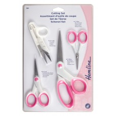 Набор ножниц 20,3, 12,7 и 10,2 см и ножницы - сниппер для обрезки нитей 203/127/102 мм розовый/белый HEMLINE B5440