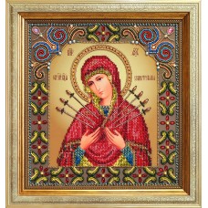 Набор для вышивания бисером Икона Божией Матери Семистрельная 24 x 26 см GALLA COLLECTION И075