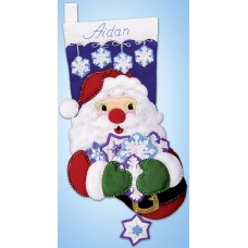 Набор для вышивания сапожка для подарков Санта со снежинкой 45 см DESIGN WORKS 5291