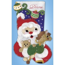 Набор для вышивания сапожка для подарков Санта с игрушками 45 см DESIGN WORKS 5253