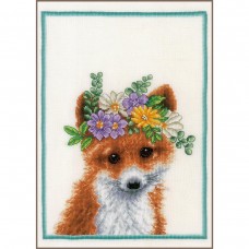 Набор для вышивания Flower crown fox   22 х 30 см LANARTE PN-0201471