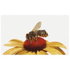 Набор для вышивания Пчела на желтом цветке, канва Aida 16 ct 21 х 45 см THEA GOUVERNEUR 585A
