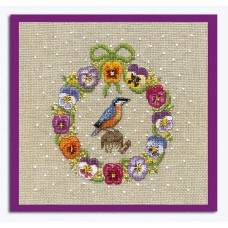 Набор для вышивания February Wreath Nuthatch (Февральский Венок Поползень), 14.5 х 14.5 см