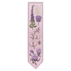 Набор для вышивания закладки Bookmark Pink Flowers (Розовые цветы), 5 х 20 см