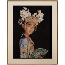 Набор для вышивания Баллийская танцовщица, канва аида (черная) 16 ct 40 х 55 см THEA GOUVERNEUR 597.05