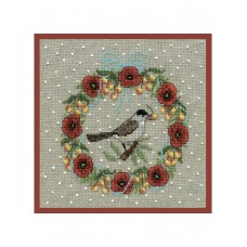 Набор для вышивания June wreath black-headed warbler (Июньский венок Черноголовая пеночка)