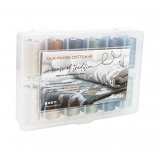 Набор с нитками Silk-Finish Cotton Чувство традиции в подарочной упаковке, 12 катушек