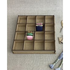 Органайзер для хранения мулине, 22 x 22 см, МДФ, 16 ячеек Permin 22 x 22 см натуральный PERMIN 860025