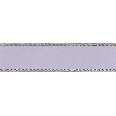 Лента атласная SAFISA с люрексным кантом по краям, 7 мм, 25 м, цвет 27, серый