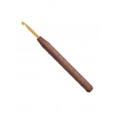 Крючок вязальный с ручкой из грецкого ореха addiNature Walnut Gold, N4,5, 16 см