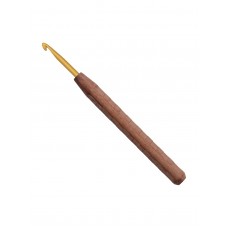Крючок вязальный с ручкой из грецкого ореха addiNature Walnut Gold, N5, 16 см