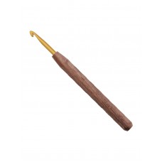 Крючок вязальный с ручкой из грецкого ореха addiNature Walnut Gold, N5,5, 16 см