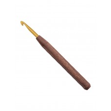 Крючок вязальный с ручкой из грецкого ореха addiNature Walnut Gold, N6, 16 см