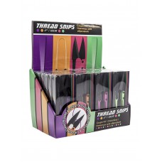 Ножницы-сниппер  для обрезки нитей , 10 см, в прикассовом стенде 100 мм лайм/оранжевый/розовый/фиолетовый HEMLINE B4803