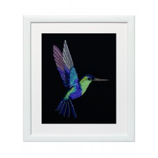 Набор для вышивания Колибри, канва аида (черная) 16 ct 31 х 36 см THEA GOUVERNEUR 616.05