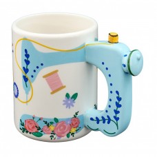 Кружка с ручкой и рисунком Швейные узоры 15 х 11 х 12 см разноцветный 400 мл HEMLINE N4371.8