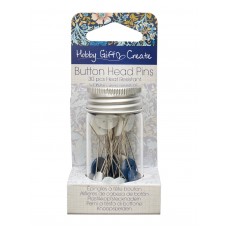 Булавки портновские с головками-пуговичками, цвет синий и белый, 47 мм, 30 шт 47 мм синий, белый 0,6 мм 0,6 мм HEMLINE HGC720.01