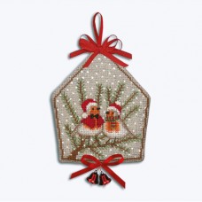 Набор для вышивания елочной игрушки Little house-Robins(Маленький домик малиновки)