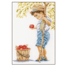 Набор для вышивания Boy with apples   20 х 30 см LANARTE PN-0200794